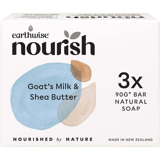 EARTHWISE NOURISH Natural Soap Bar Goat'S Milk & Shea Butter 3X90G